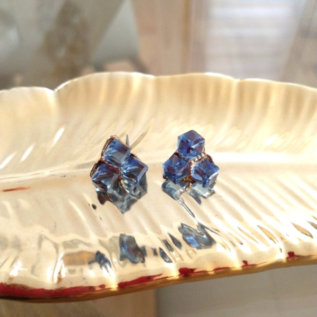 Three Cube Stud Earrings.